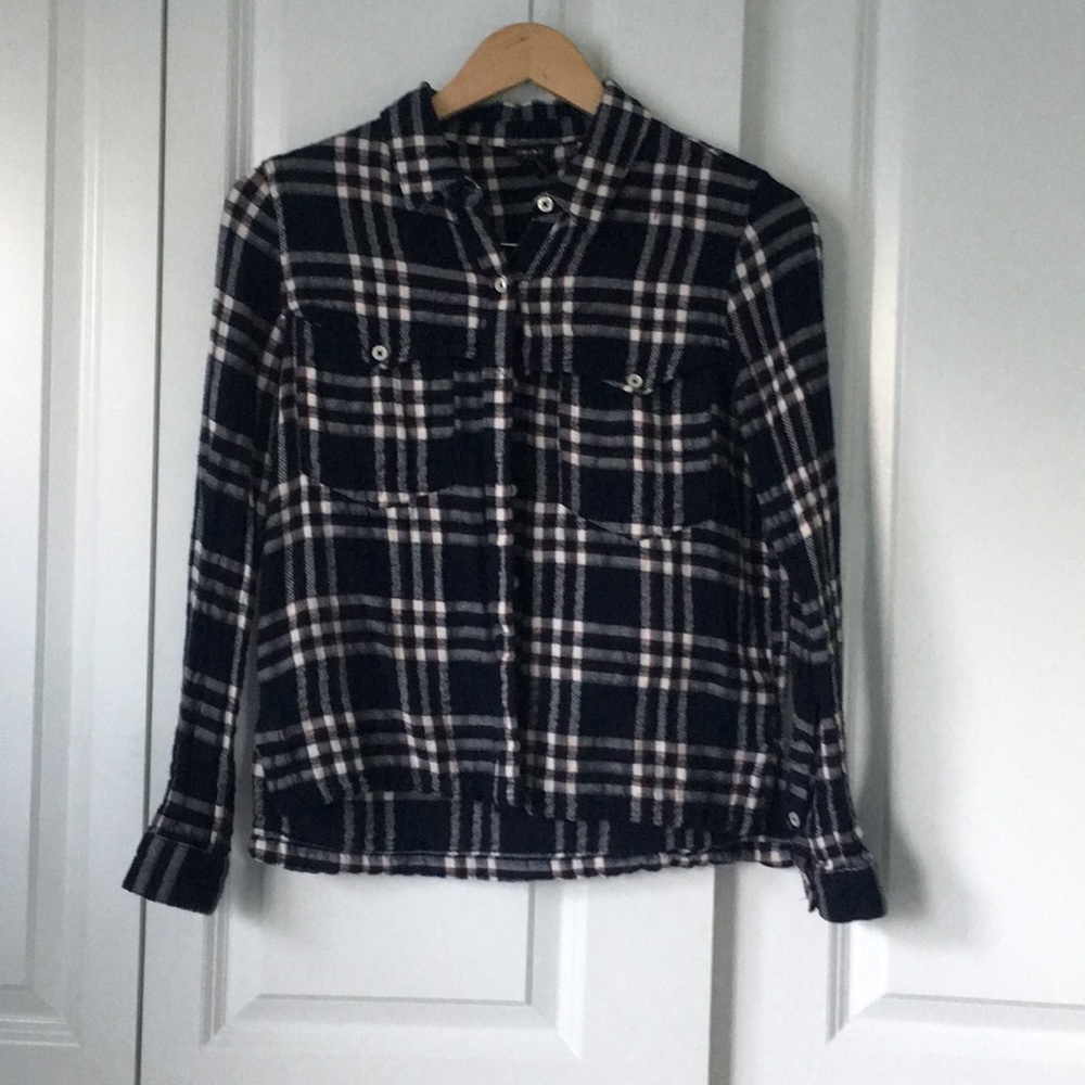 Navy Blue and Maroon Flannel